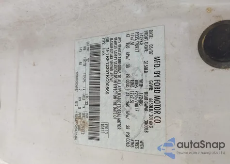 2007 Ford F-150 Stx/Xl/Xlt from USA, damaged, VIN 1FTRF12207KC90569